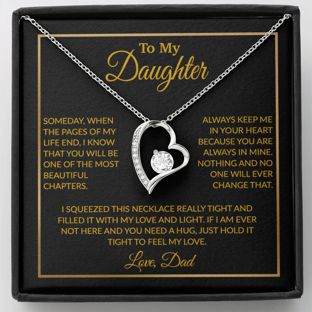 To My Daughter Necklace, Gift For Daughter From Dad, Daughter Father Necklace 4_12_Gold