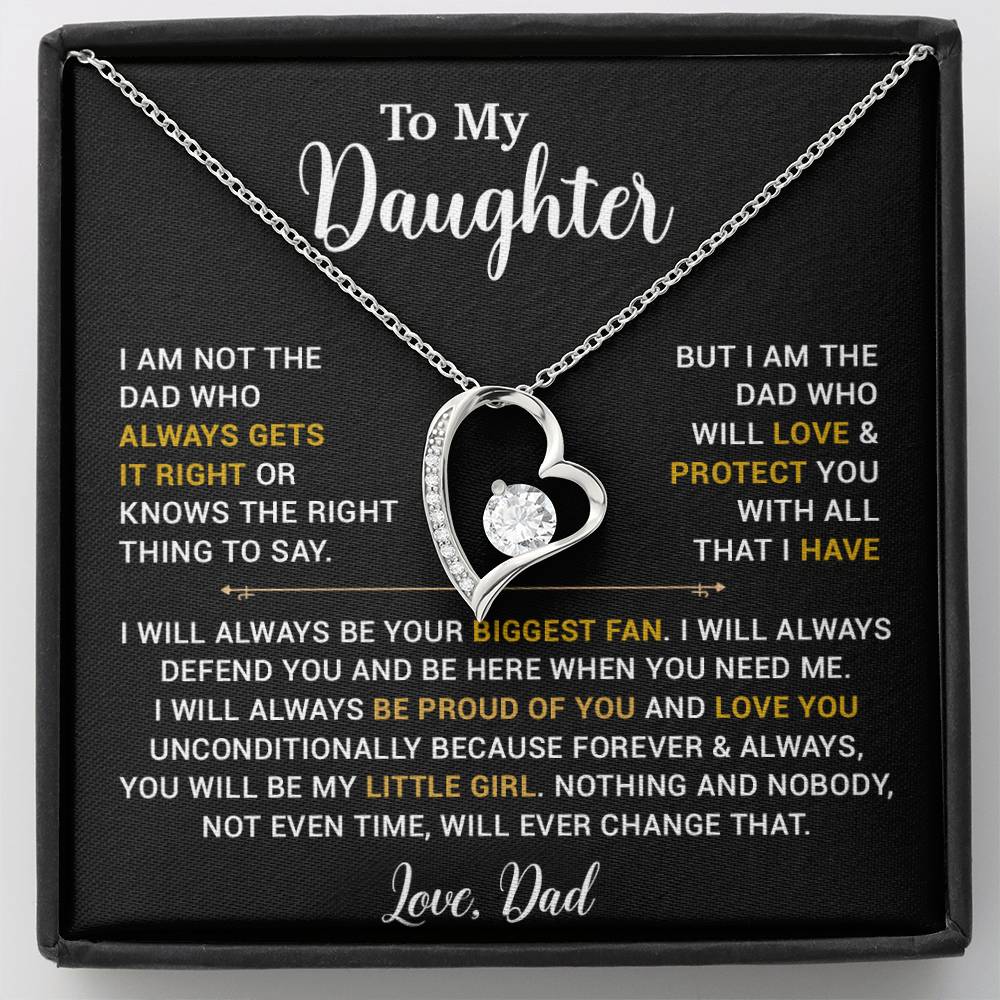 To My Daughter Necklace, Gift for Daughter from Dad, Father Daughter Necklace 13_4_Gold