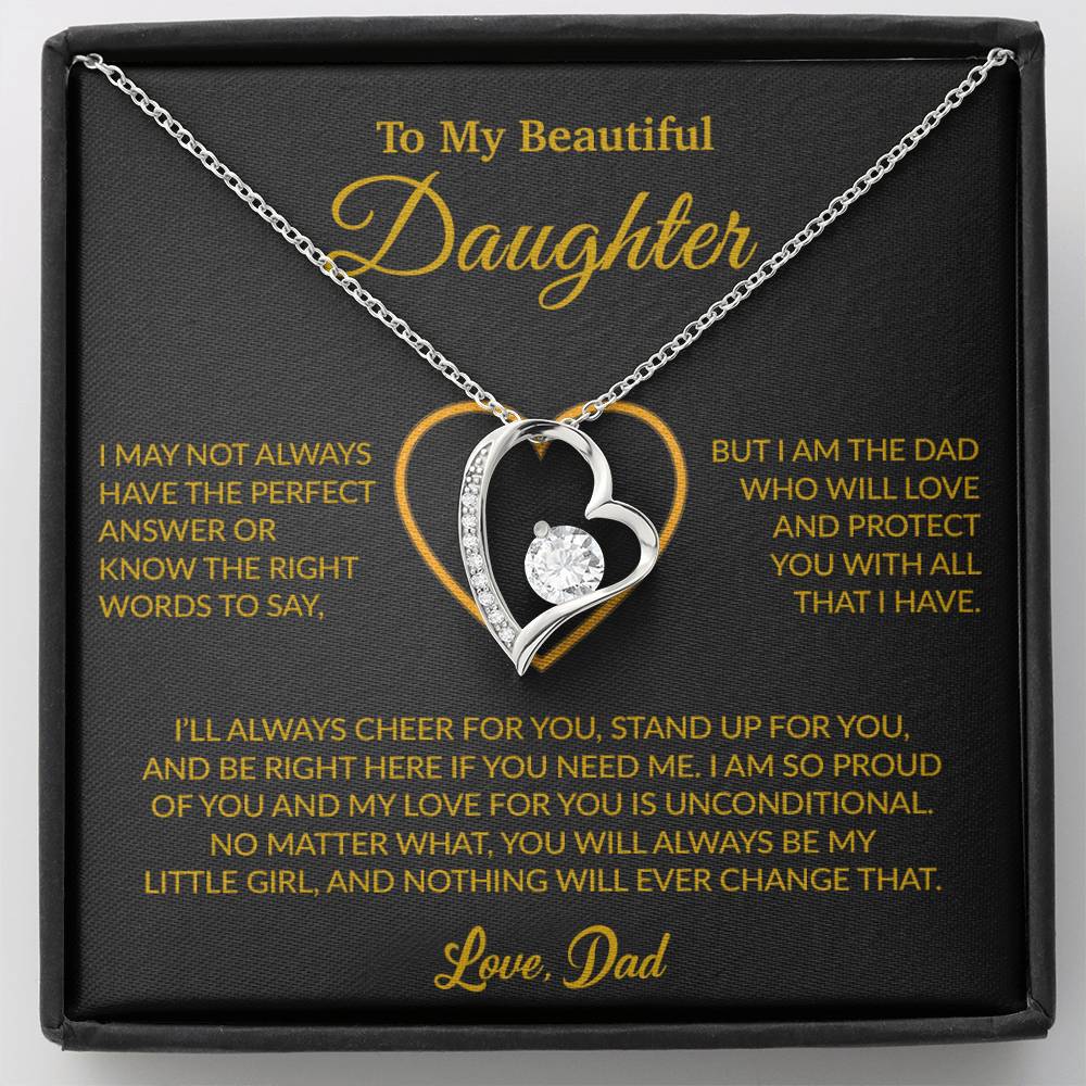 To My Daughter Necklace, Gift for Daughter from Dad, Father Daughter Necklace 7_6_Gold