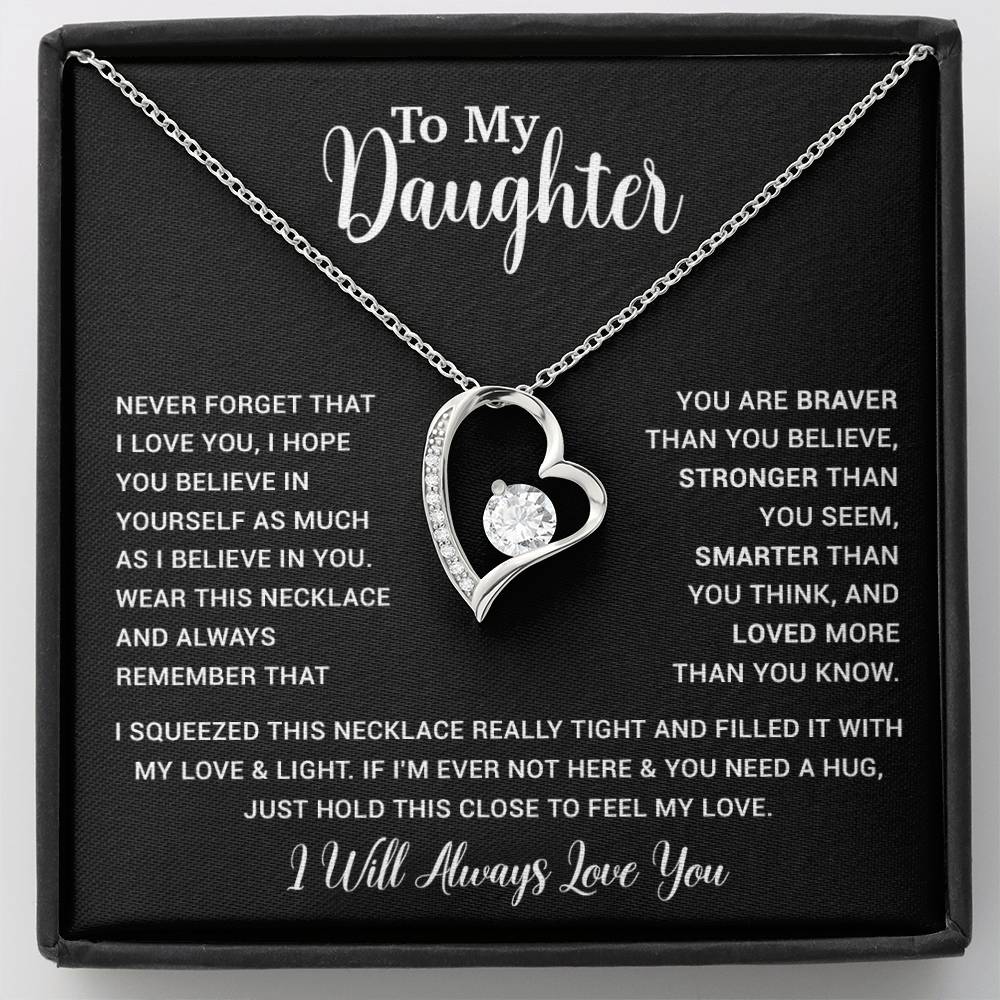 To My Daughter Necklace Gift for Daughter from Dad,Daughter Father Necklace 16_4_Black