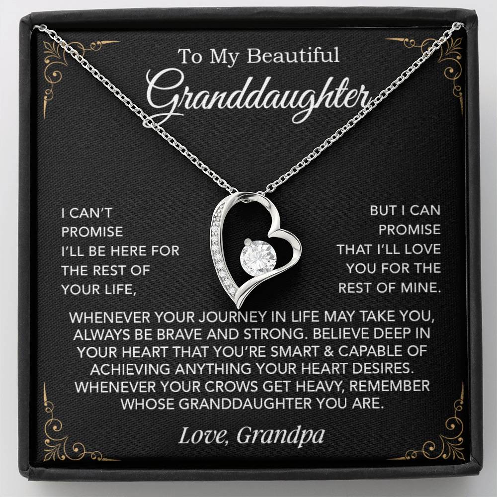 To My Granddaughter Necklace, Xmas Birthday Gift For Granddaughter From Grandpa