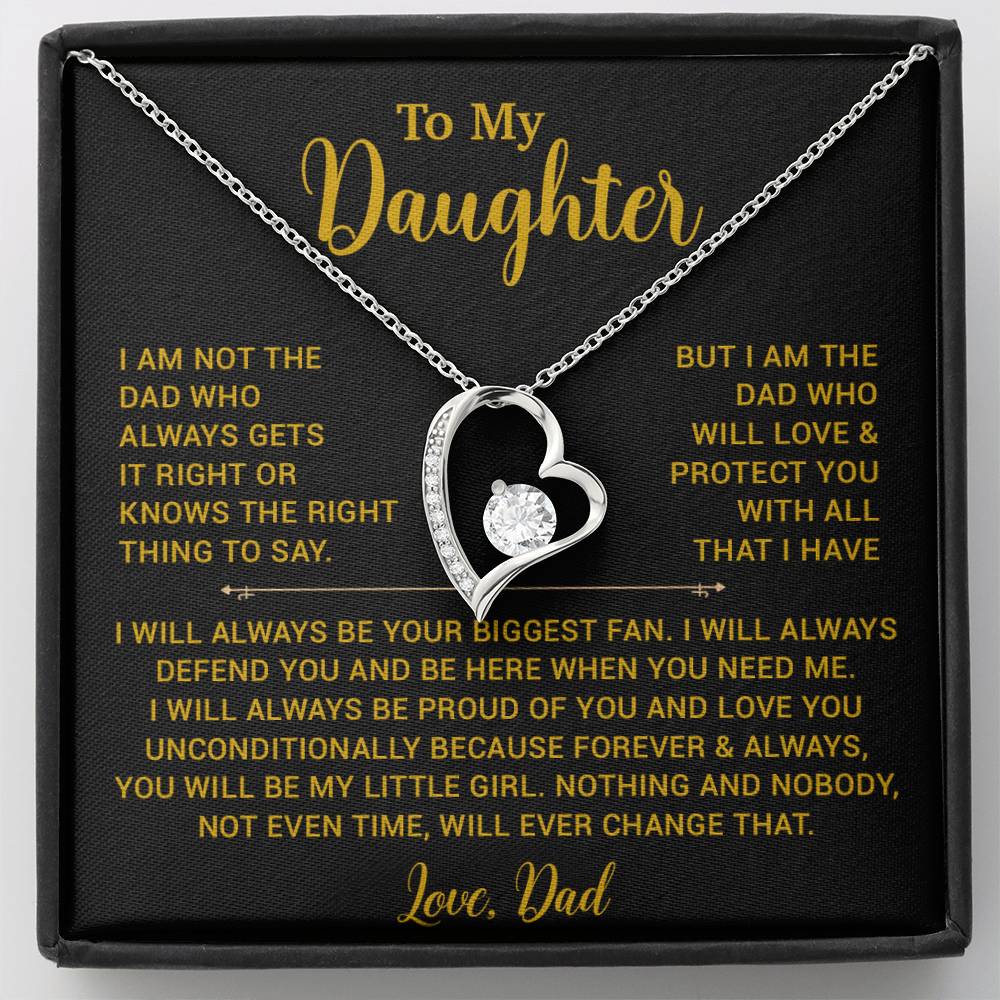 To My Daughter Necklace, Gift for Daughter from Dad, Father Daughter Necklace 8_4_Gold