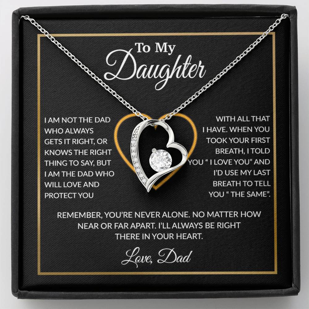 To My Daughter Necklace, Gift For Daughter From Dad, Daughter Father Necklace 13_1_Black