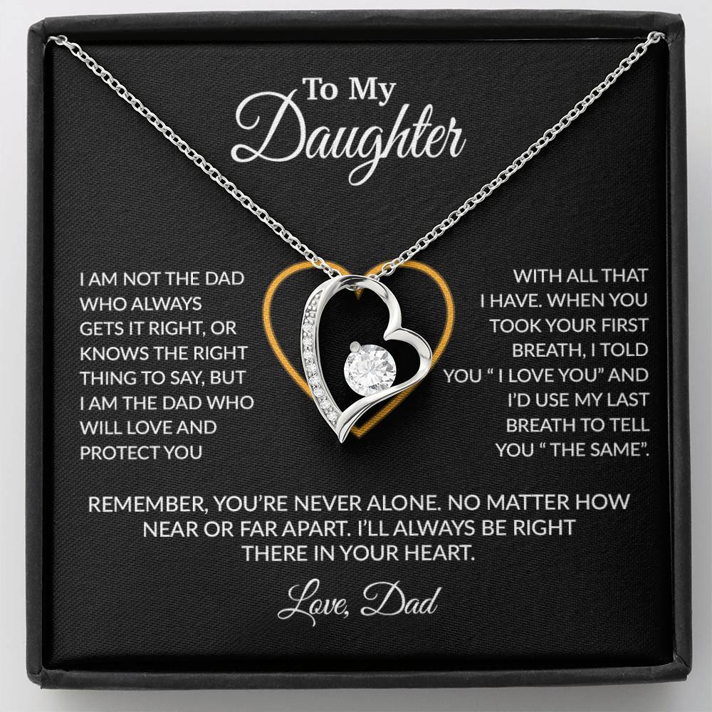 To My Daughter Necklace, Gift For Daughter From Dad, Daughter Father Necklace 14_1_Black