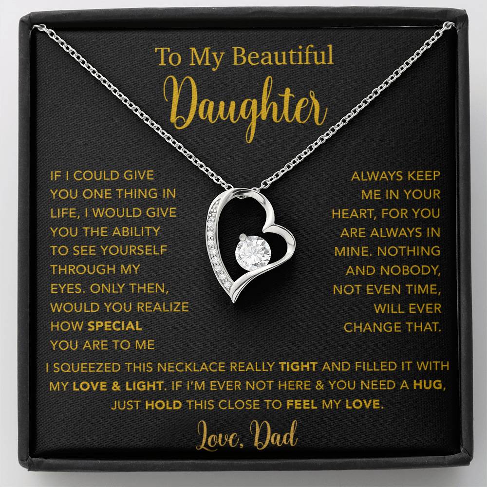 To My Daughter Necklace, Gift for Daughter from Dad, Father Daughter Necklace 4_5_Gold