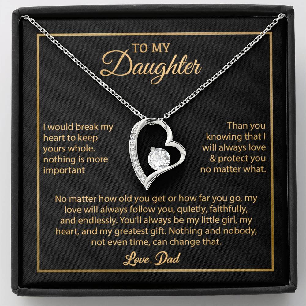 To My Daughter Necklace, Gift for Daughter from Dad, Father Daughter Necklace 4_6_Gold