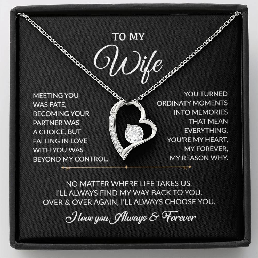 To My Wife Necklace, Gift For Wife, Anniversary Gift For Wife, Necklace For Wife 3_8_Black