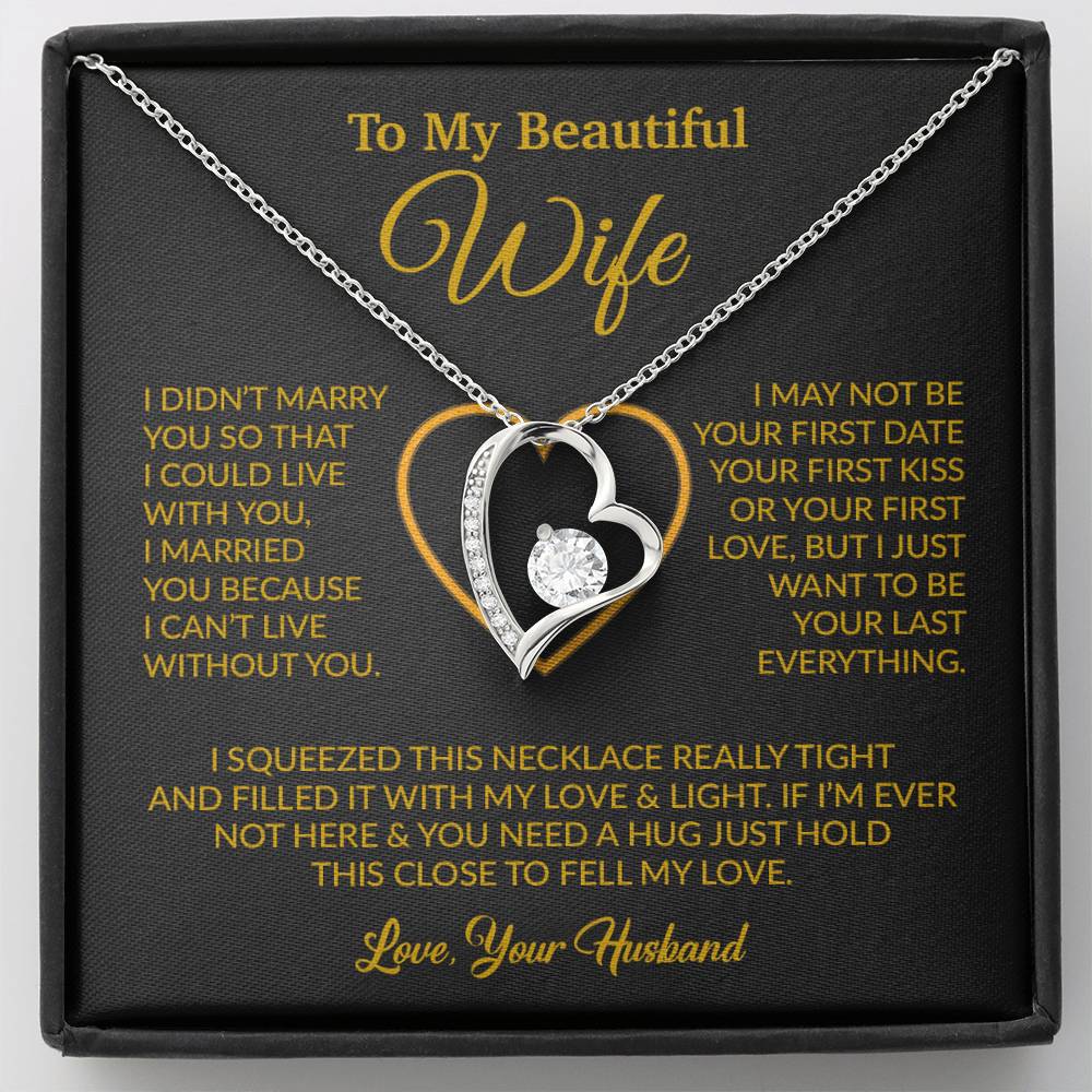 To My Wife Necklace, Wife Gift from Husband, Christmas Gift 7_12_Gold