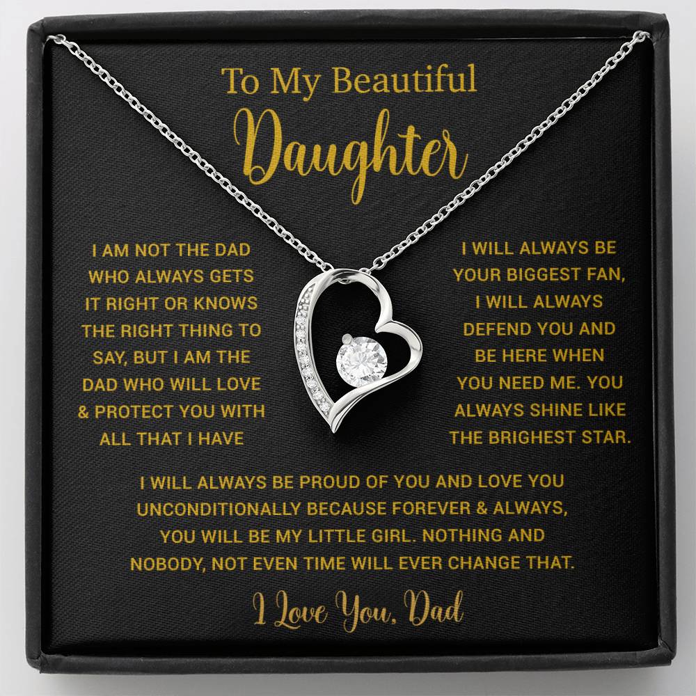 To My Daughter Necklace, Gift for Daughter from Dad, Father Daughter Necklace 6_5_Gold