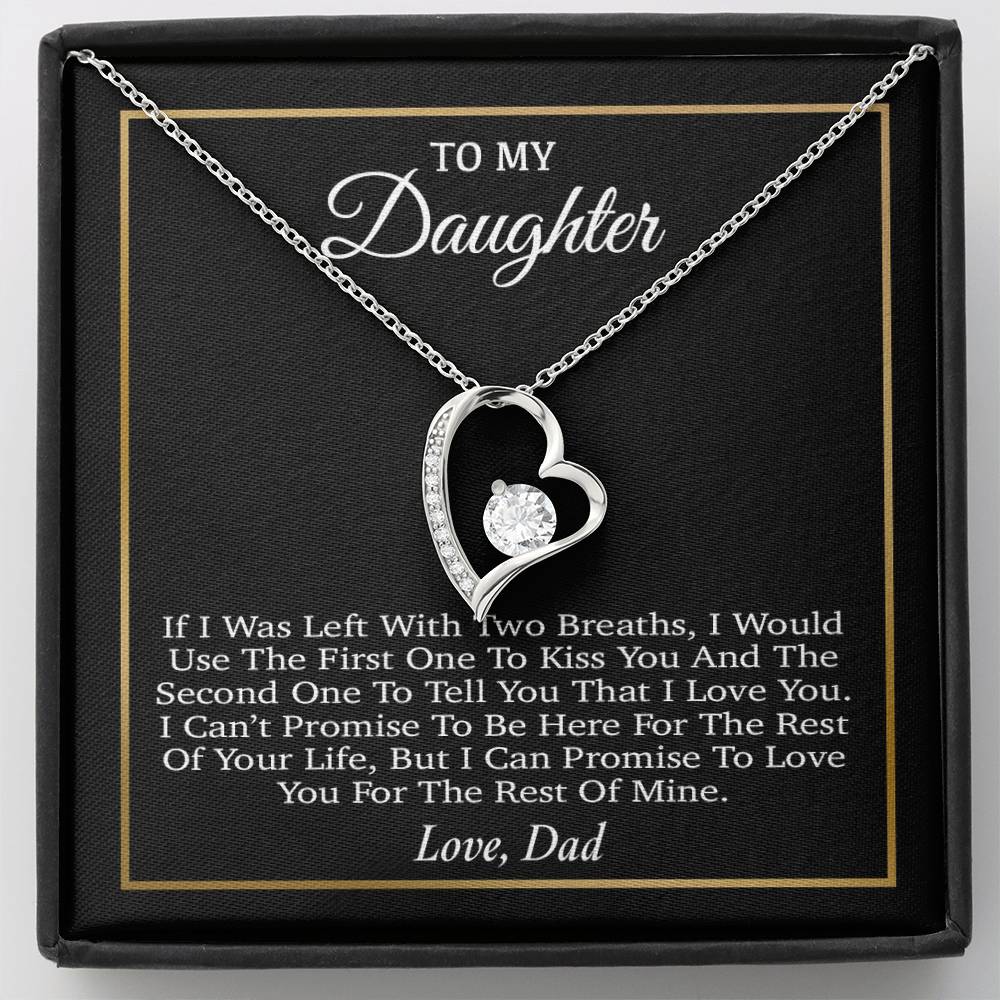 To My Daughter Necklace, Gift for Daughter from Dad, Father Daughter Necklace 31_3_Black
