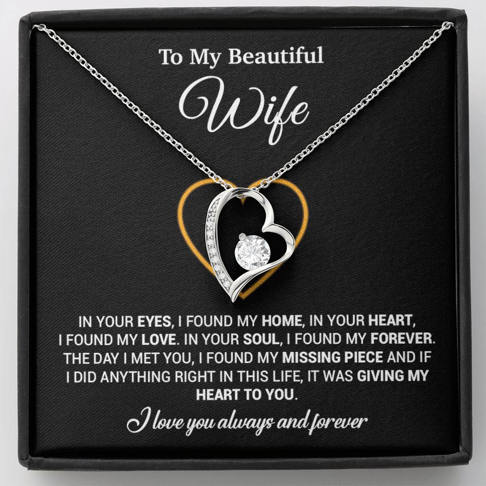 To My Wife Necklace, Gift For Wife, Anniversary Gift For Wife, Necklace For Wife 5_2_Black