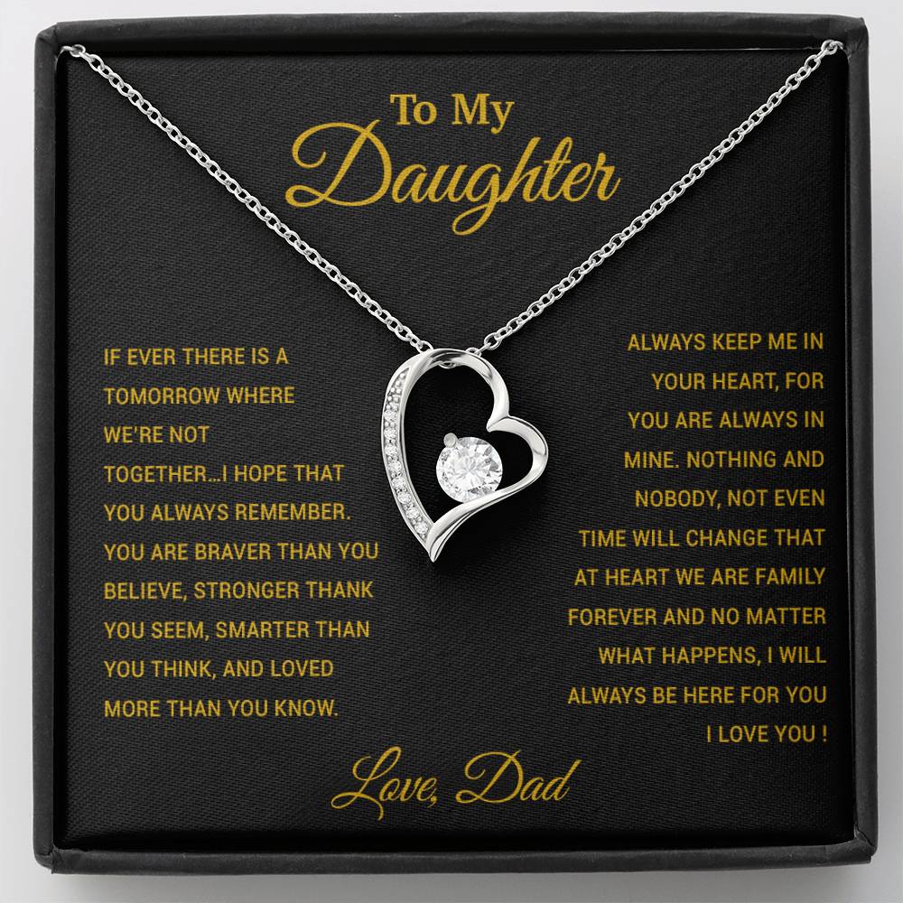 To My Daughter Necklace, Gift for Daughter from Dad, Father Daughter Necklace 26_3_Gold