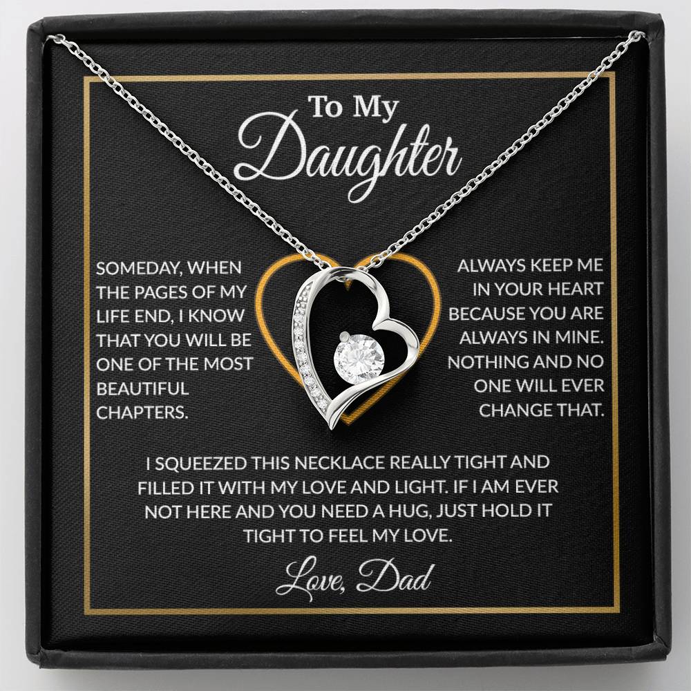 To My Daughter Necklace, Gift For Daughter From Dad, Daughter Father Necklace 7_12_Black