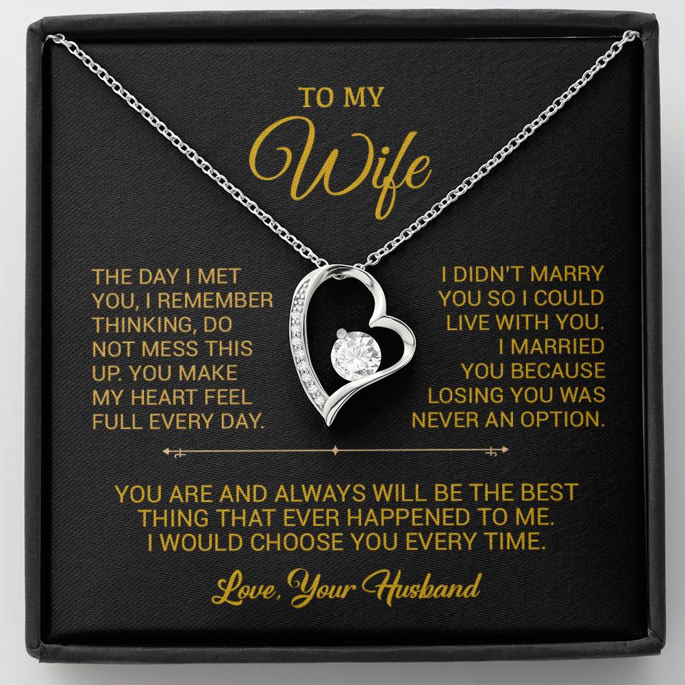 To My Wife Necklace, Gift For Wife, Anniversary Gift For Wife, Christmas Gift 26_9_Gold