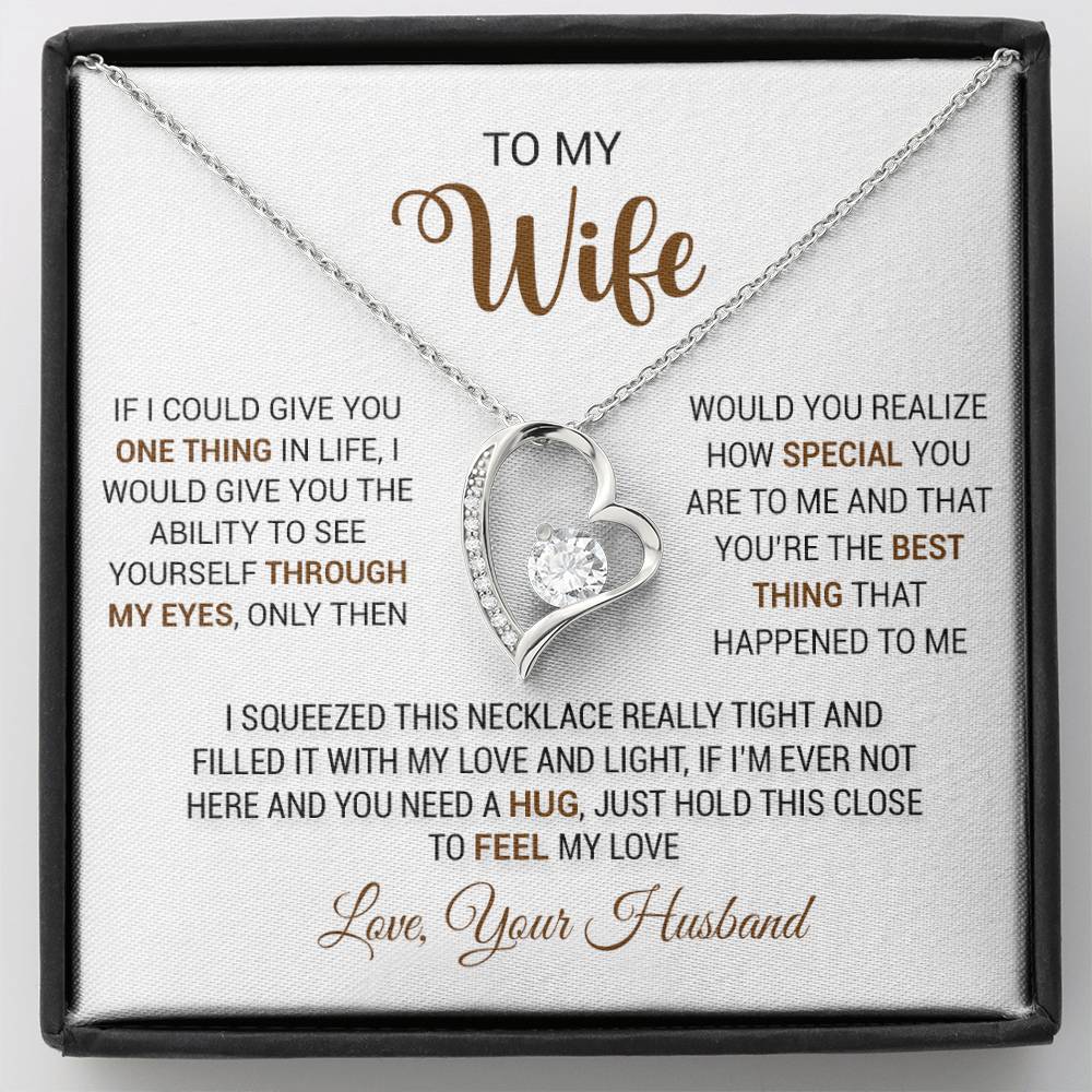 To My Wife Necklace, Gift For Wife, Anniversary Gift For Wife, Christmas Gift 25_9_White