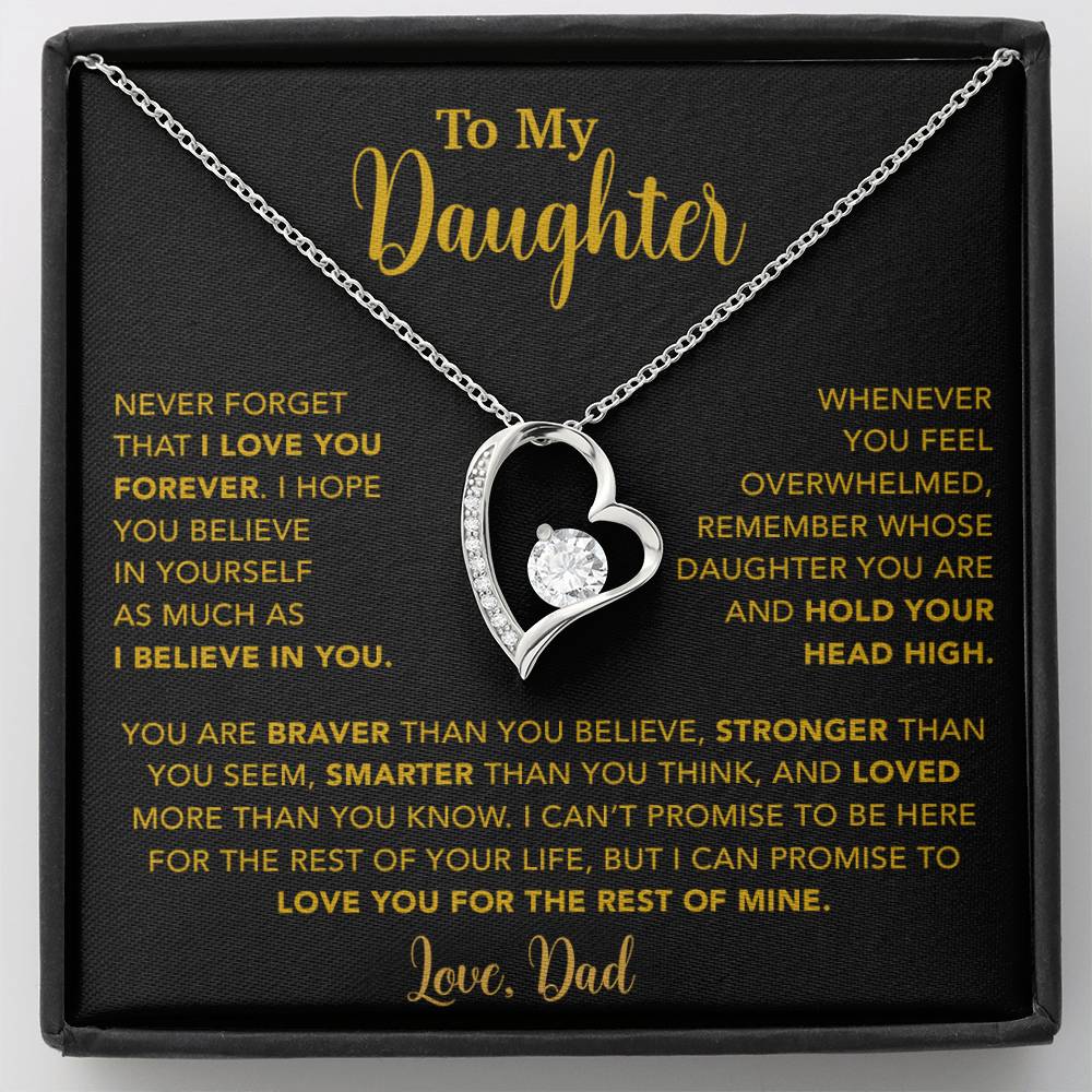 To My Daughter Necklace, Gift for Daughter from Dad, Father Daughter Necklace 9_4_Gold
