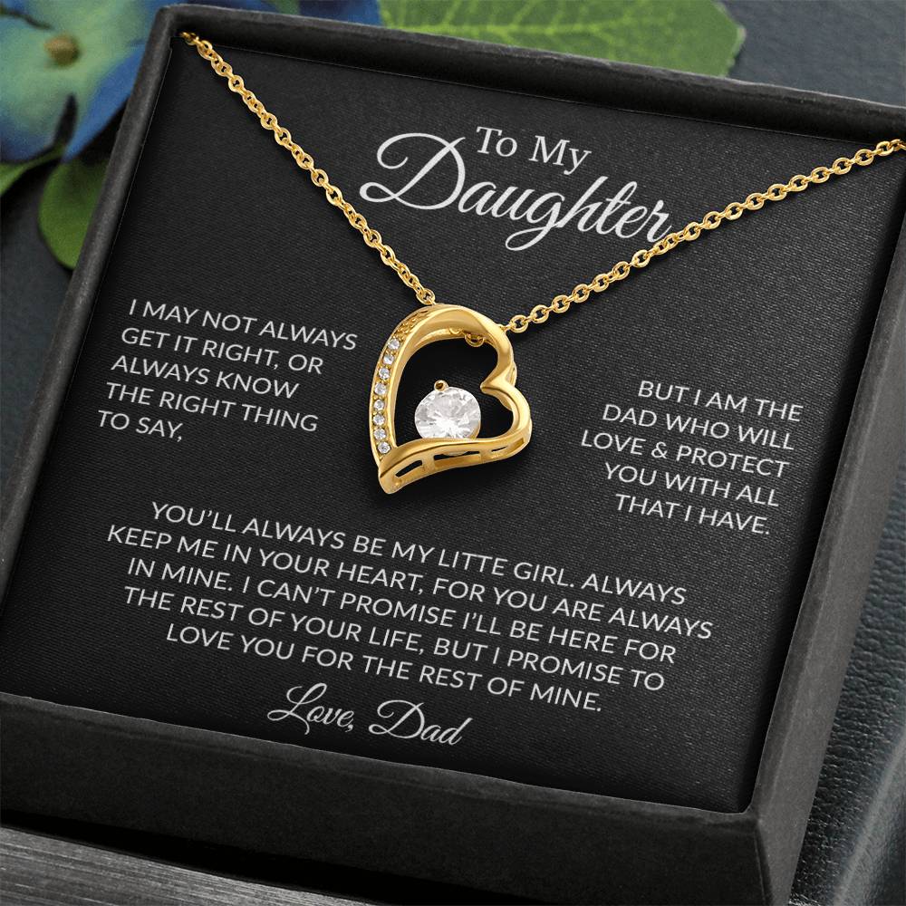 To My Daughter Necklace Gift for Daughter from Dad,Daughter Father Necklace 17_6_Black