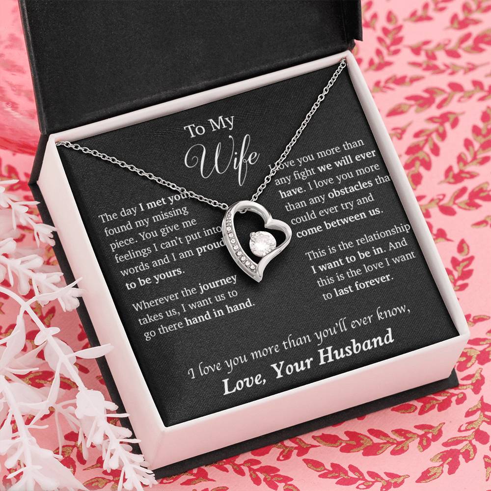 To My Wife Necklace, Necklace for Wife Heart Necklace, Anniversary Gifts