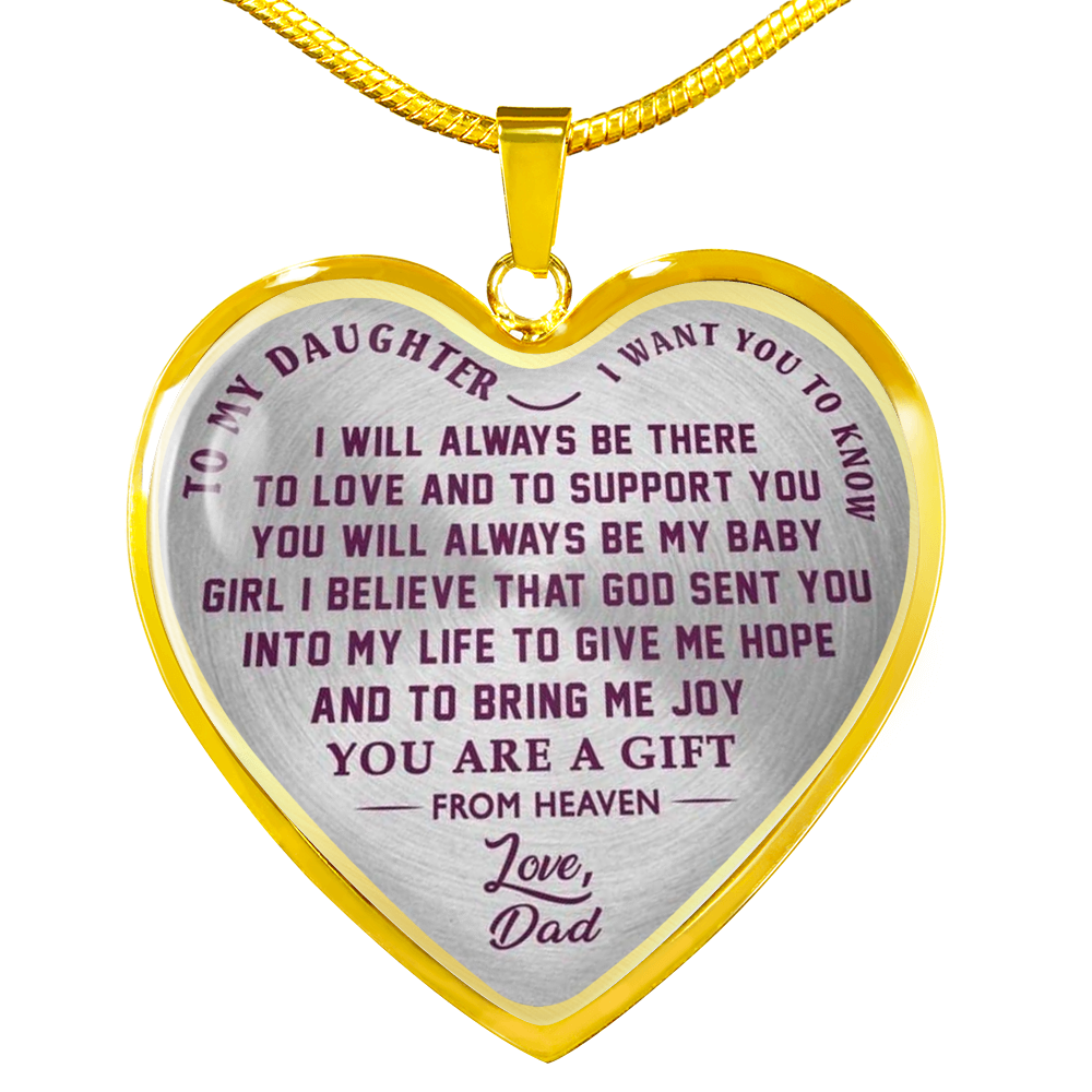 Dad and Daughter Luxury Necklace - from Father - I Want You to Know Love Quotes
