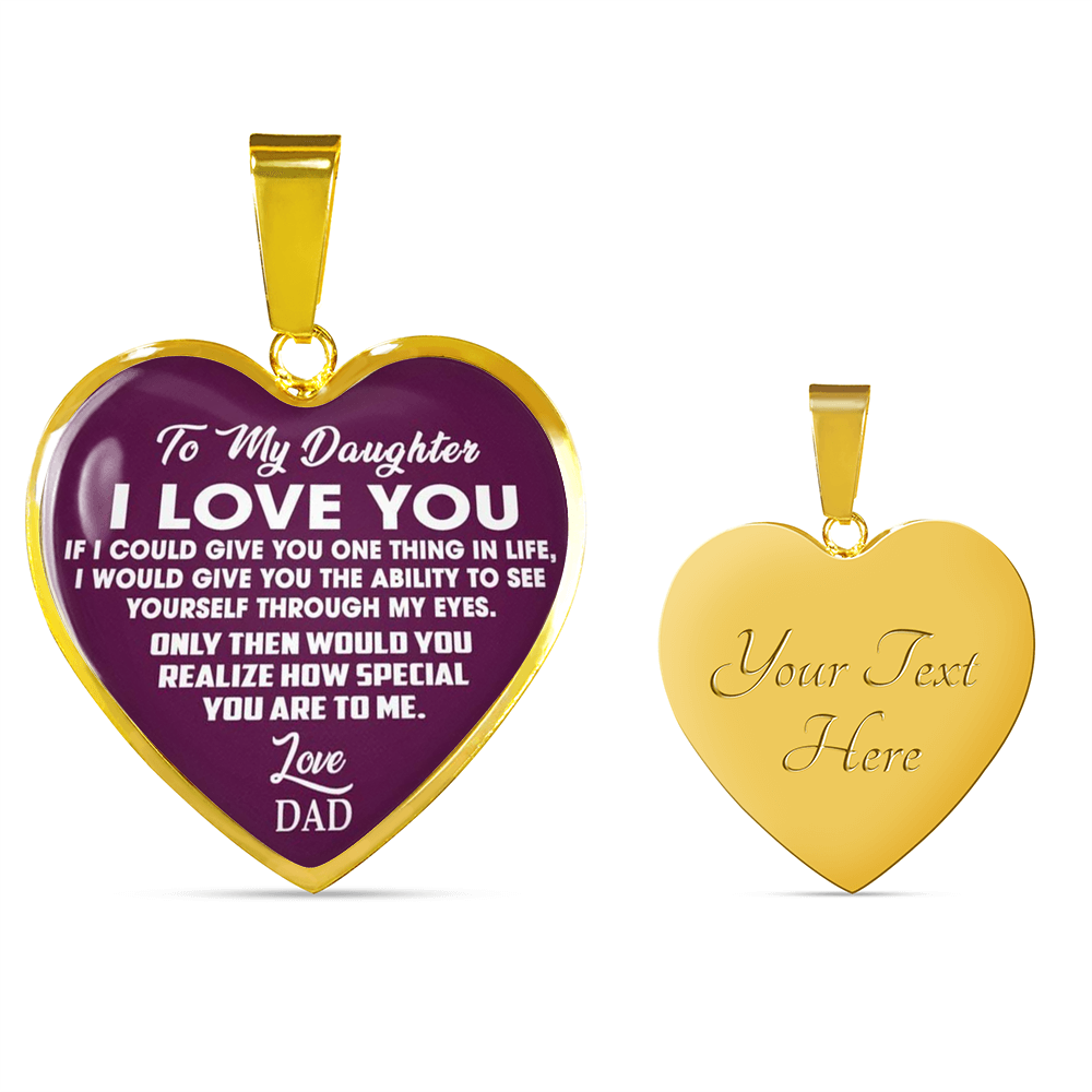To My Daughter Necklace Pendant - Father & Child Jewelry - Unique Gift Birthday