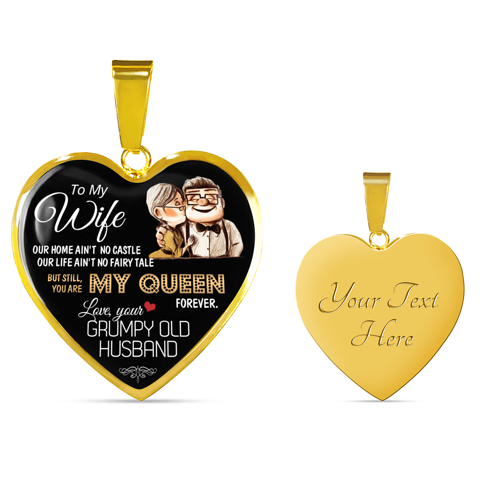 Premium Heart Necklace Anniversary Love Gift For Wife You're my Queen Forever