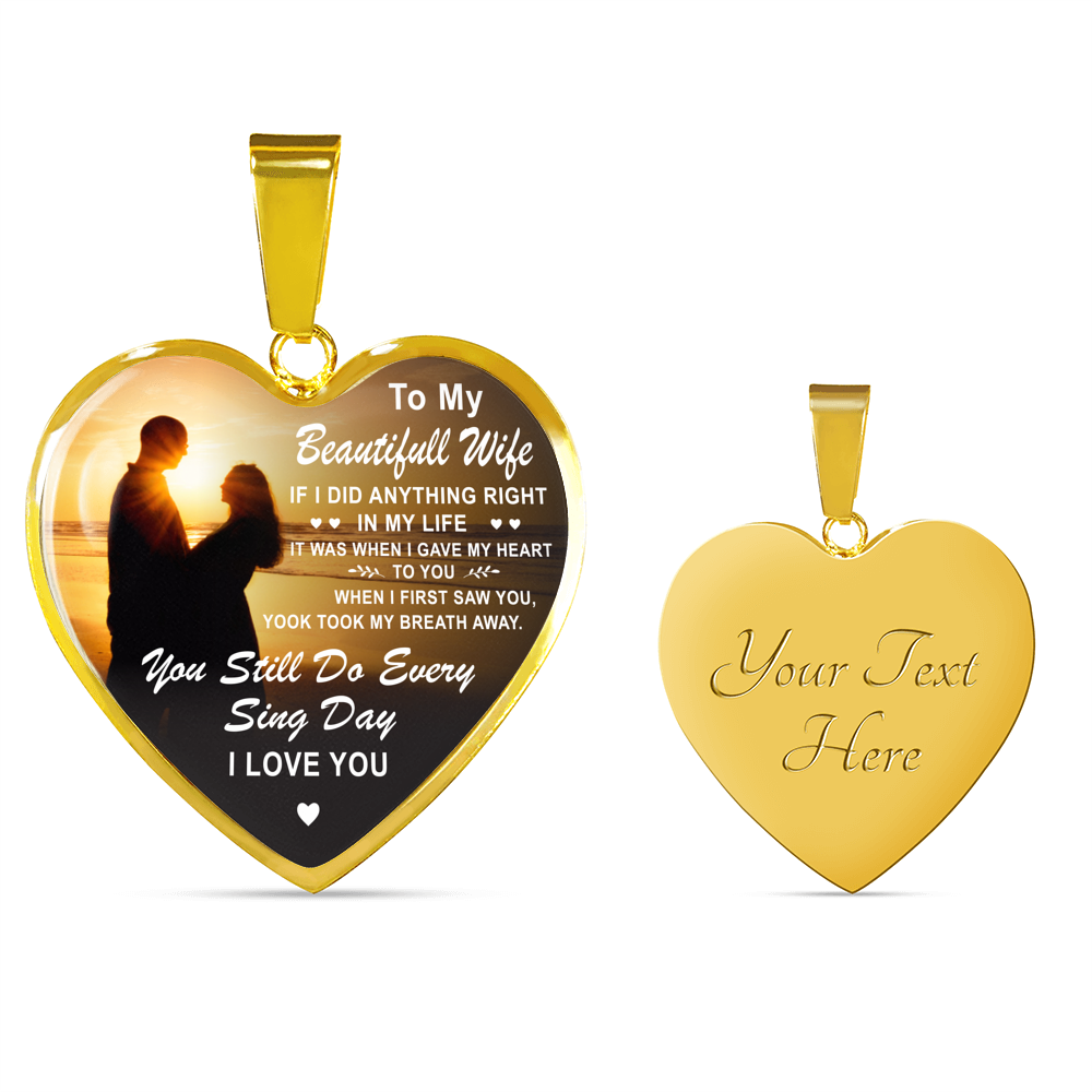To My Wife Heart Necklace From Husband Luxury Necklace For Wife