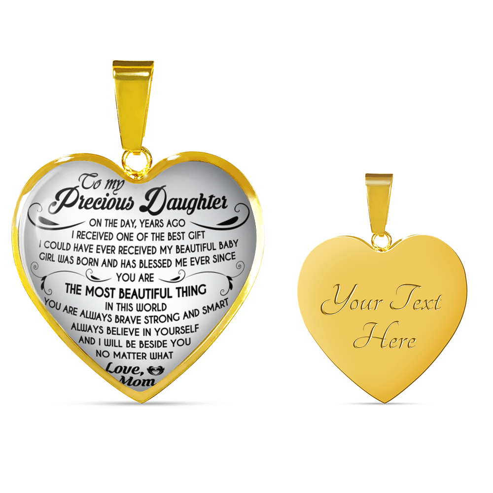 To My Daughter Necklace Heart From Mom - I love My Mom Birthday Necklace Gift