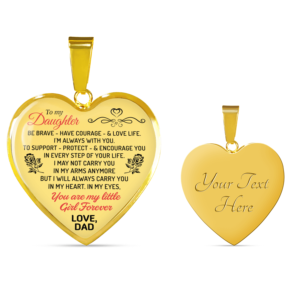 Father and Daughter Necklaces - Daughter Heart Pendant You are My Little Girls