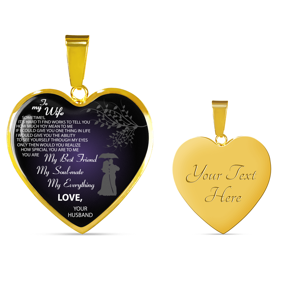 To My Wife Necklace - Husband and Wife Pendant - Valentine's Anniversary Gifts