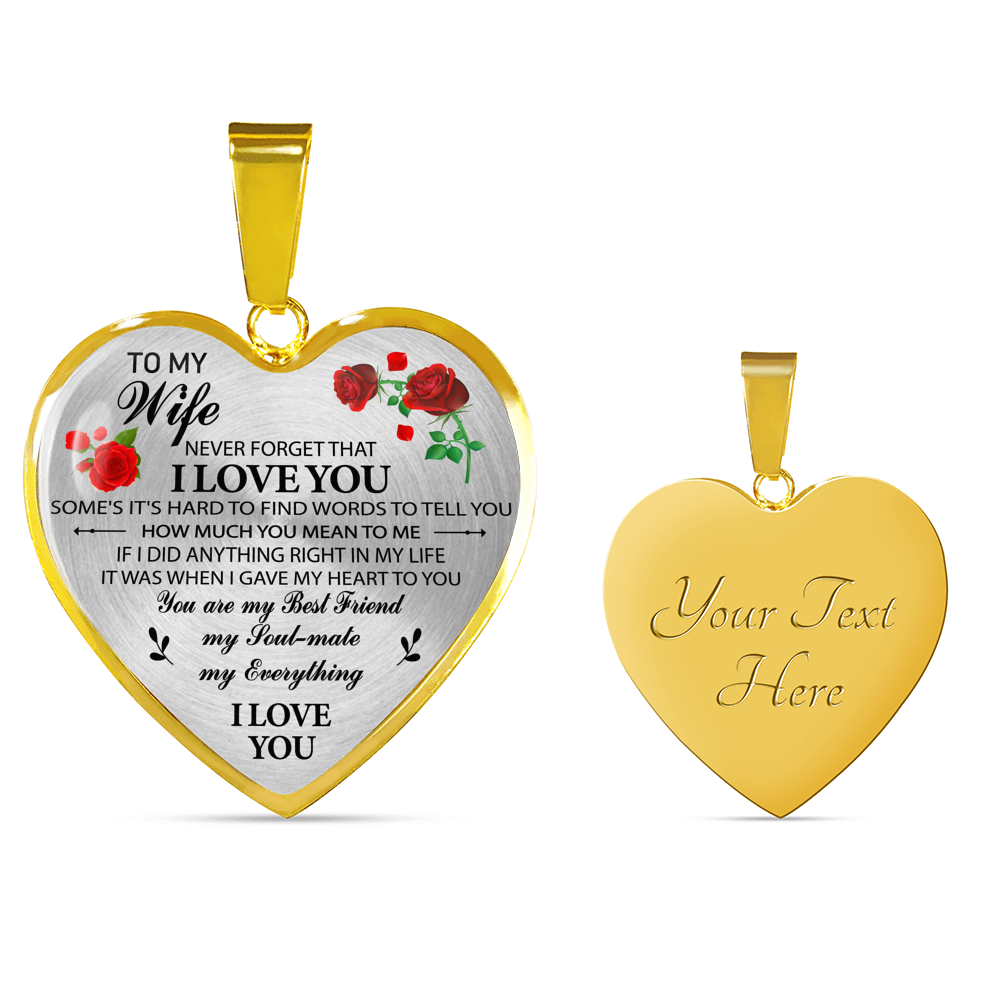 To My Wife Heart Necklace Pendant - Wife And Husband I Love You Gifts For Wife