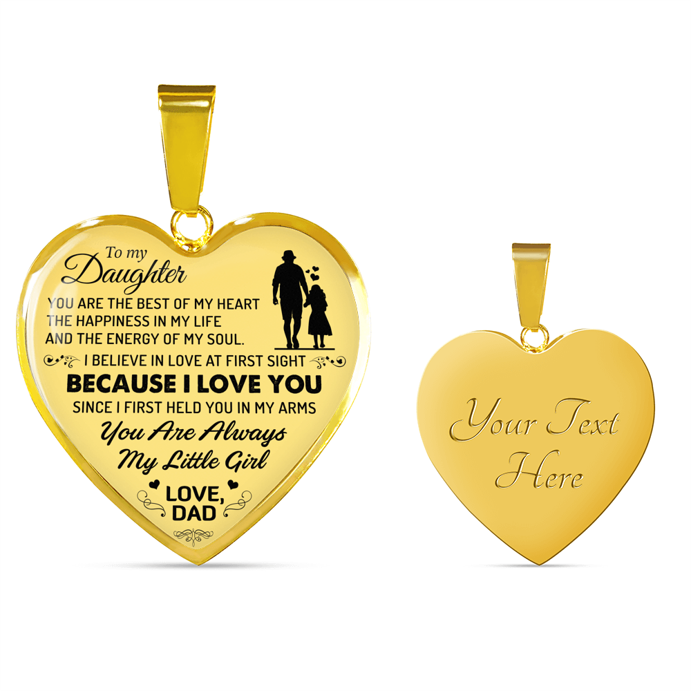 Father And Daughter Necklace Heart Pendant - To My Daughter Necklace Love Dad