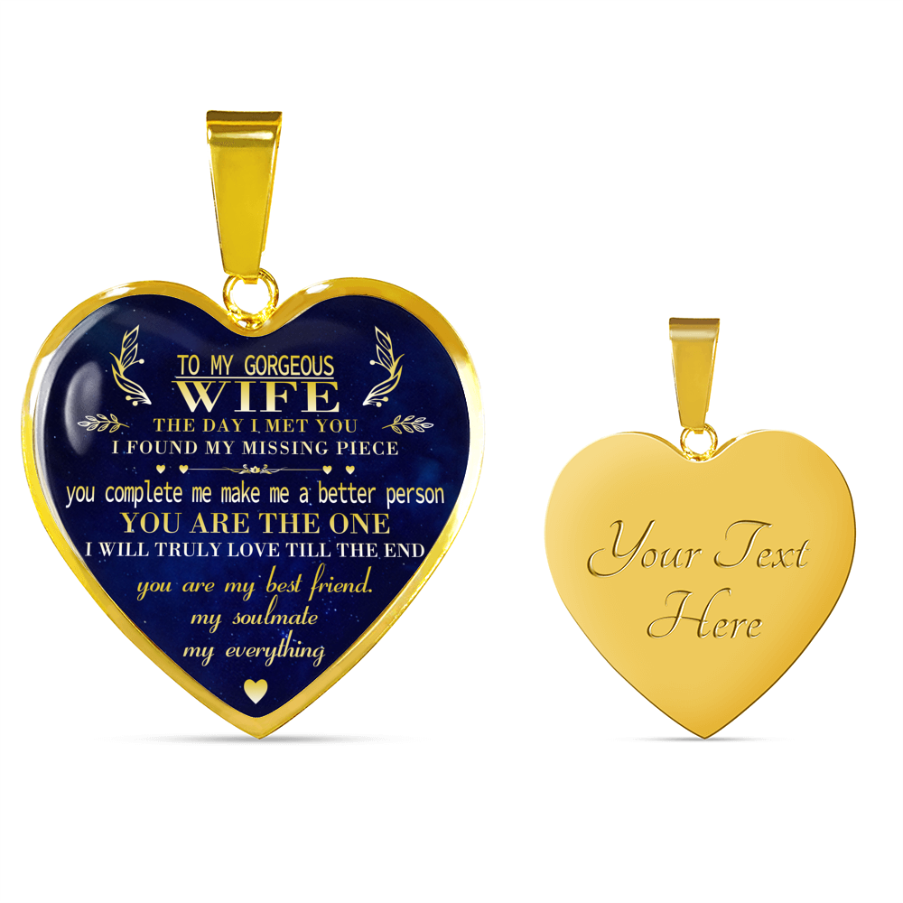 To My Gorgeous Wife Necklace For Wife From Husband Special Necklace For Wife