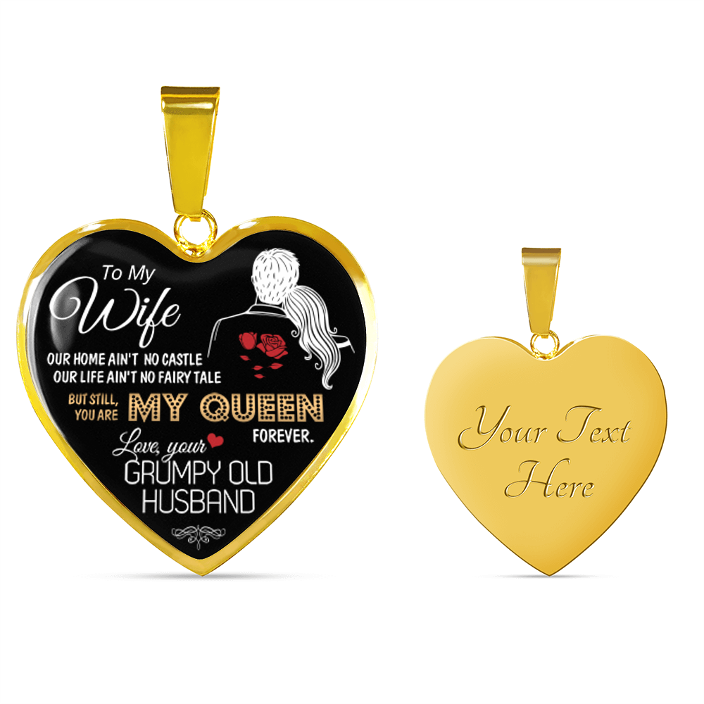 Premium Heart Necklace Anniversary Love Gift For Wife You're my Queen Forever
