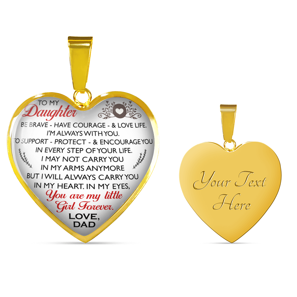 Father And Daughter - To My Daughter Necklace Heart Pendants Gift From Daddy's