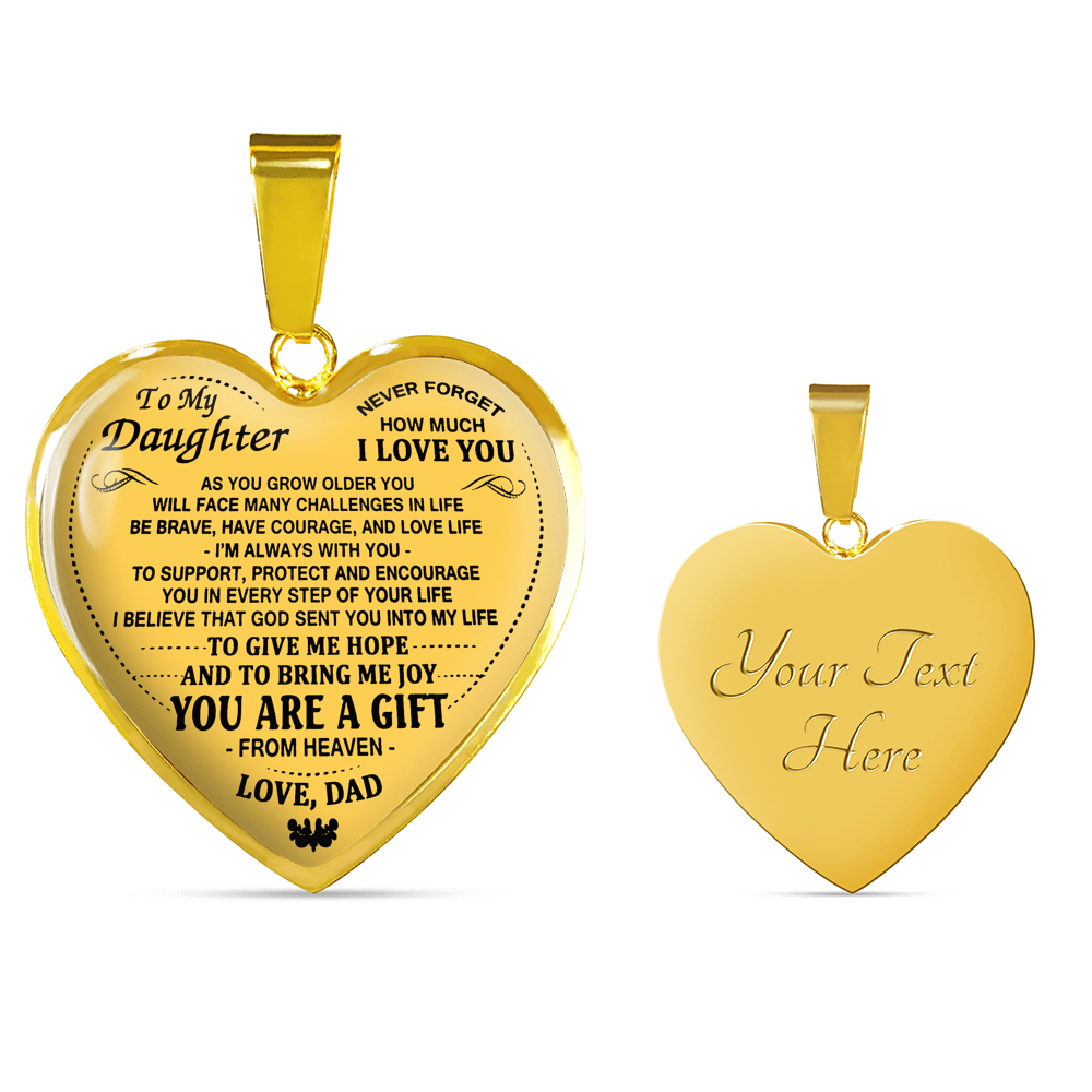 To My Daughter Necklace Love Dad - Father And Daughter Pendant Gift From Daddy