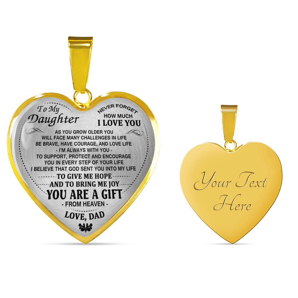 To My Daughter Necklace Pendant Gift From Daddy - Father And Daughter Necklace
