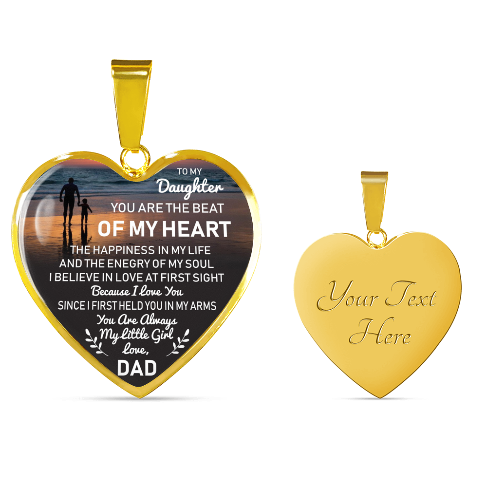 ZEN DEAL - Father and Daughter Necklace Heart Pendant - to My Daughter Necklace Love Dad