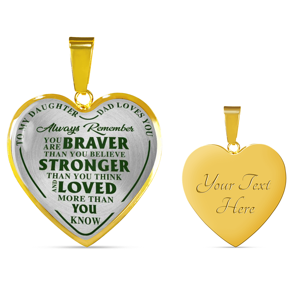 To My Daughter Pendant Luxury Necklace - from Father - Dad Loves You Love Quotes