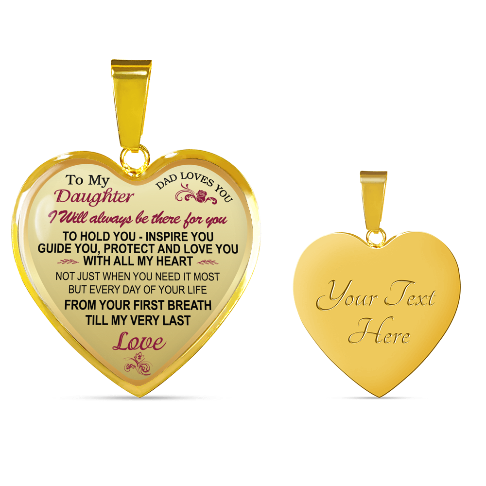 To My Daughter Heart Necklace from Daddy Papa - Unique Novelty Luxury Necklace