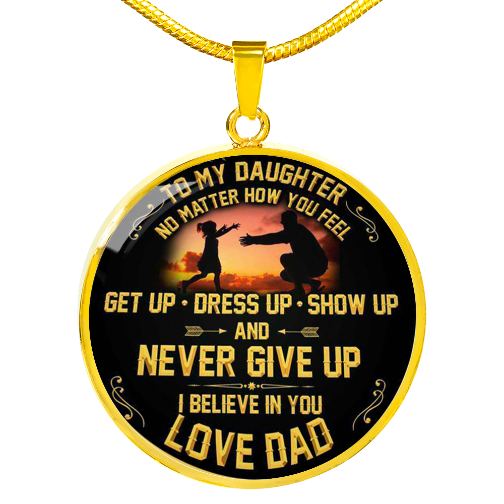 To My Daughter Heart Necklace From Dad Gift To Little Girl