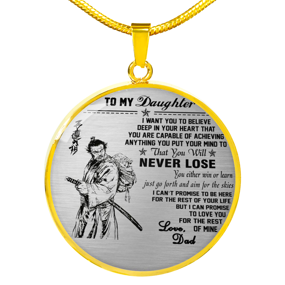 Vuvuzi Tee to My Daughter Necklace Japan - Samurai Dad & Daughter Pendant - Gifts from Dad