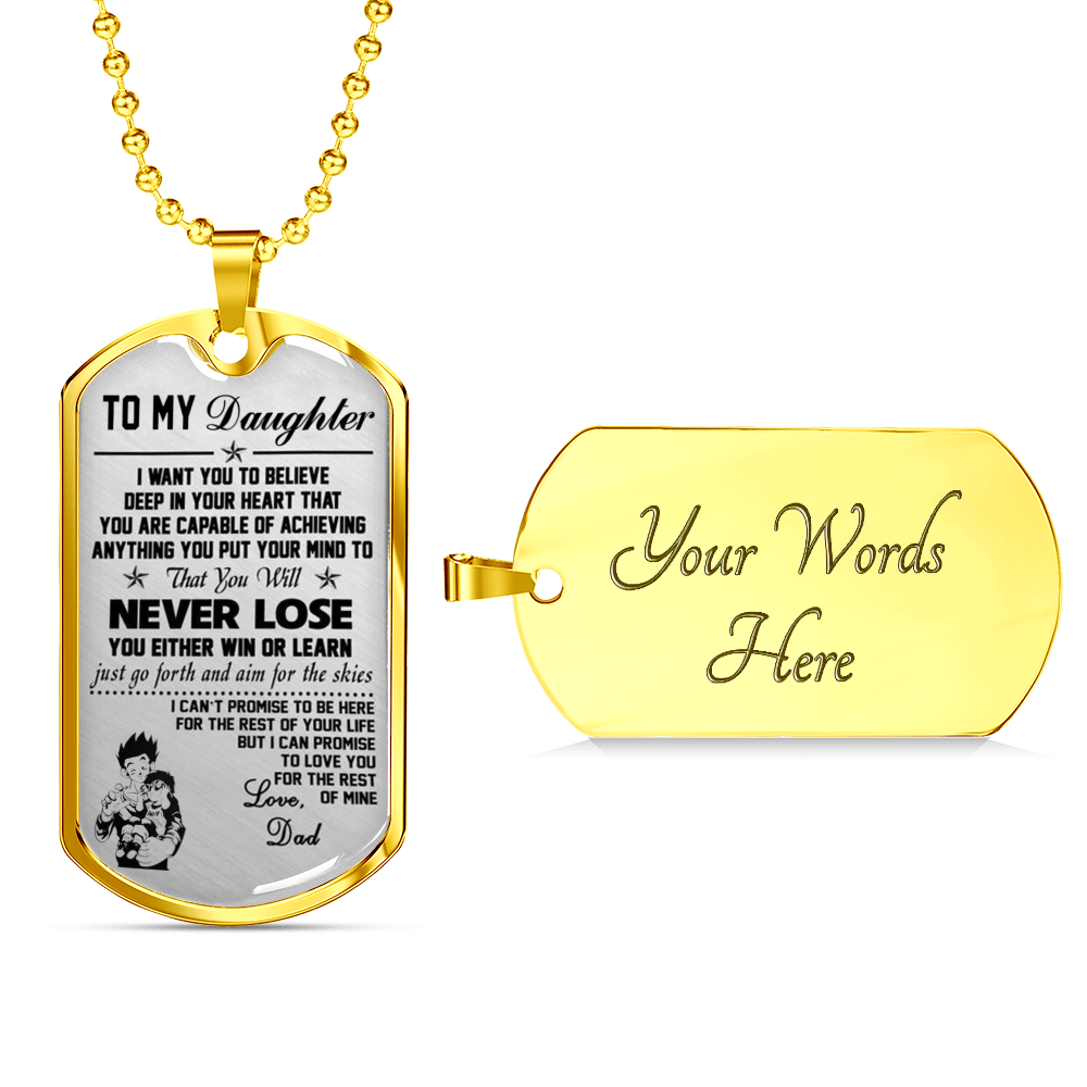 Luxury Necklace Pendant to My Daughter - Love Dad, Gohan & Pan Dragon Ball Super