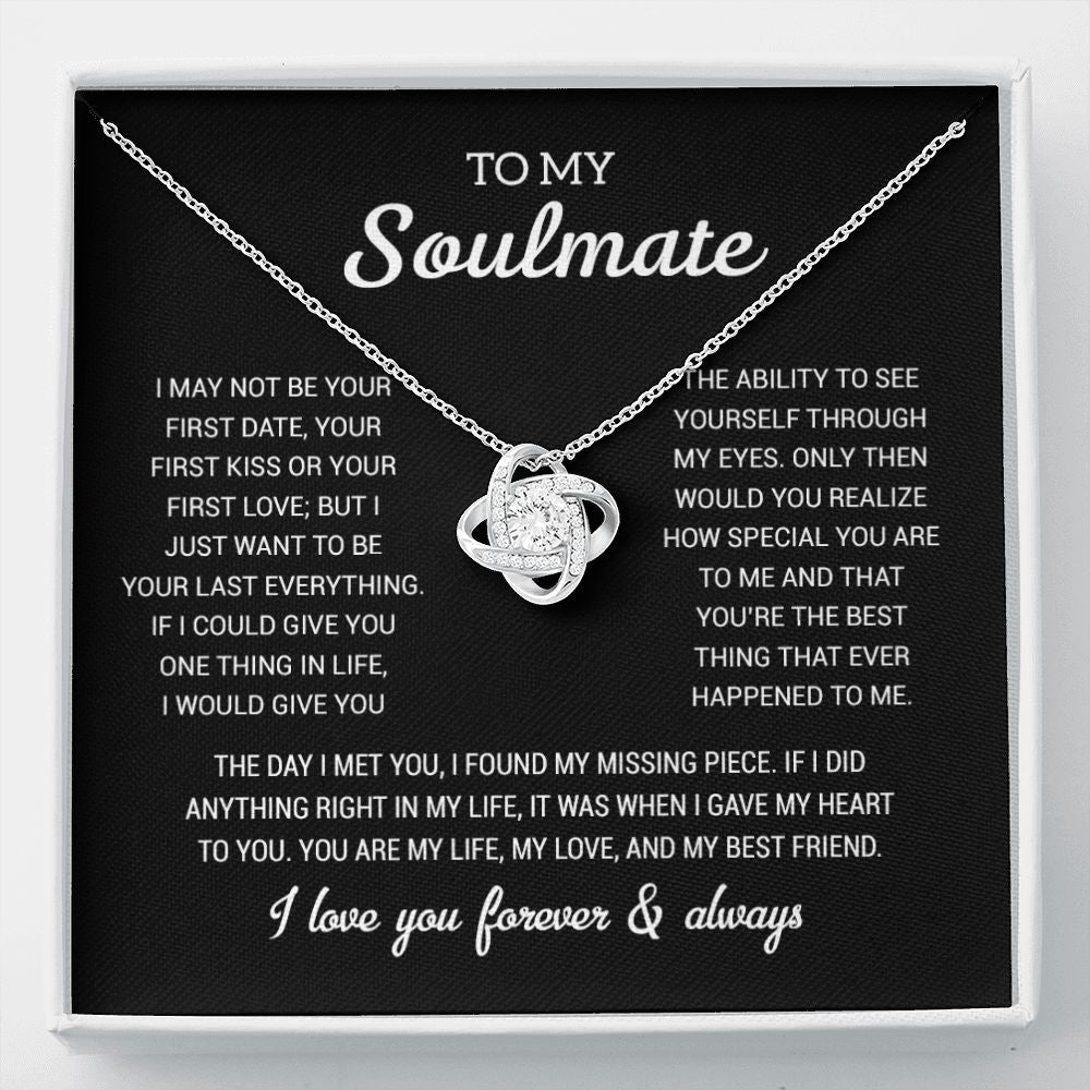 To My Soulmate Gold Necklace Gift, Anniversary Gift For Her, Wife Soulmate Gift