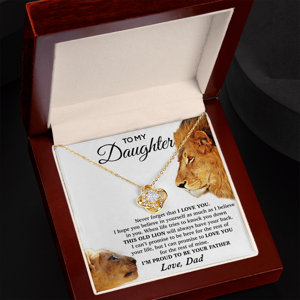 To My Daughter Necklace, Gift For Daughter From Dad, Daughter Father Lion Gift
