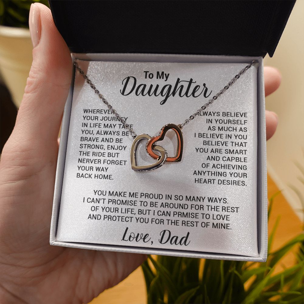 To My Daughter Necklace, Gift For Daughter From Dad, Daughter Father Necklace