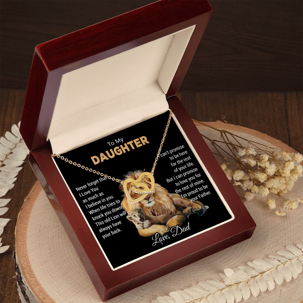 To My Daughter Necklace, Xmas Gift For Daughter From Dad, Daughter Father Lion