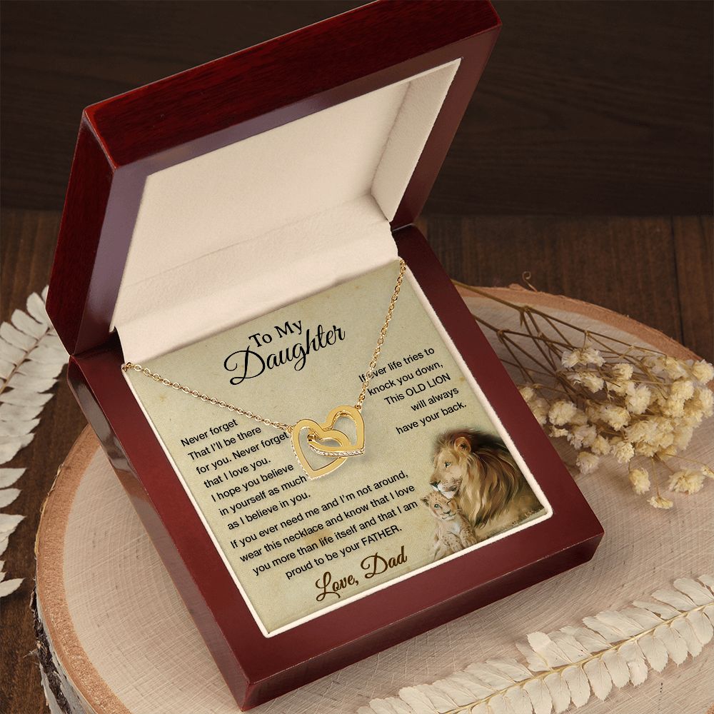 To My Daughter Necklace, Xmas Gift For Daughter From Dad, Daughter Father Lion