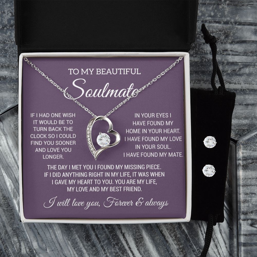 To My Soulmate Necklace, Gift For Wife Girlfriend From Husband, Birthday Gift