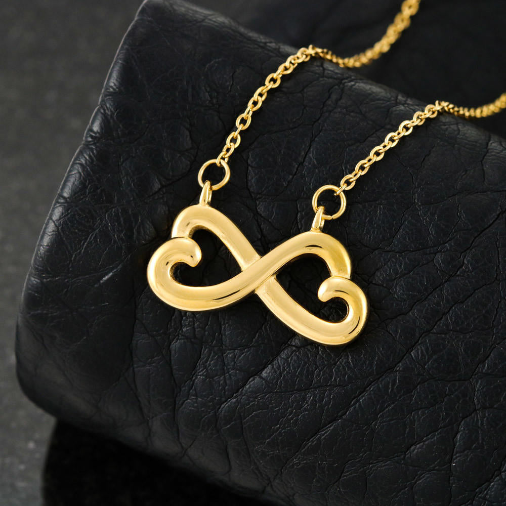 To My Daughter Love Mom, You Make me Smile Infinity Pendant Necklace Message Card