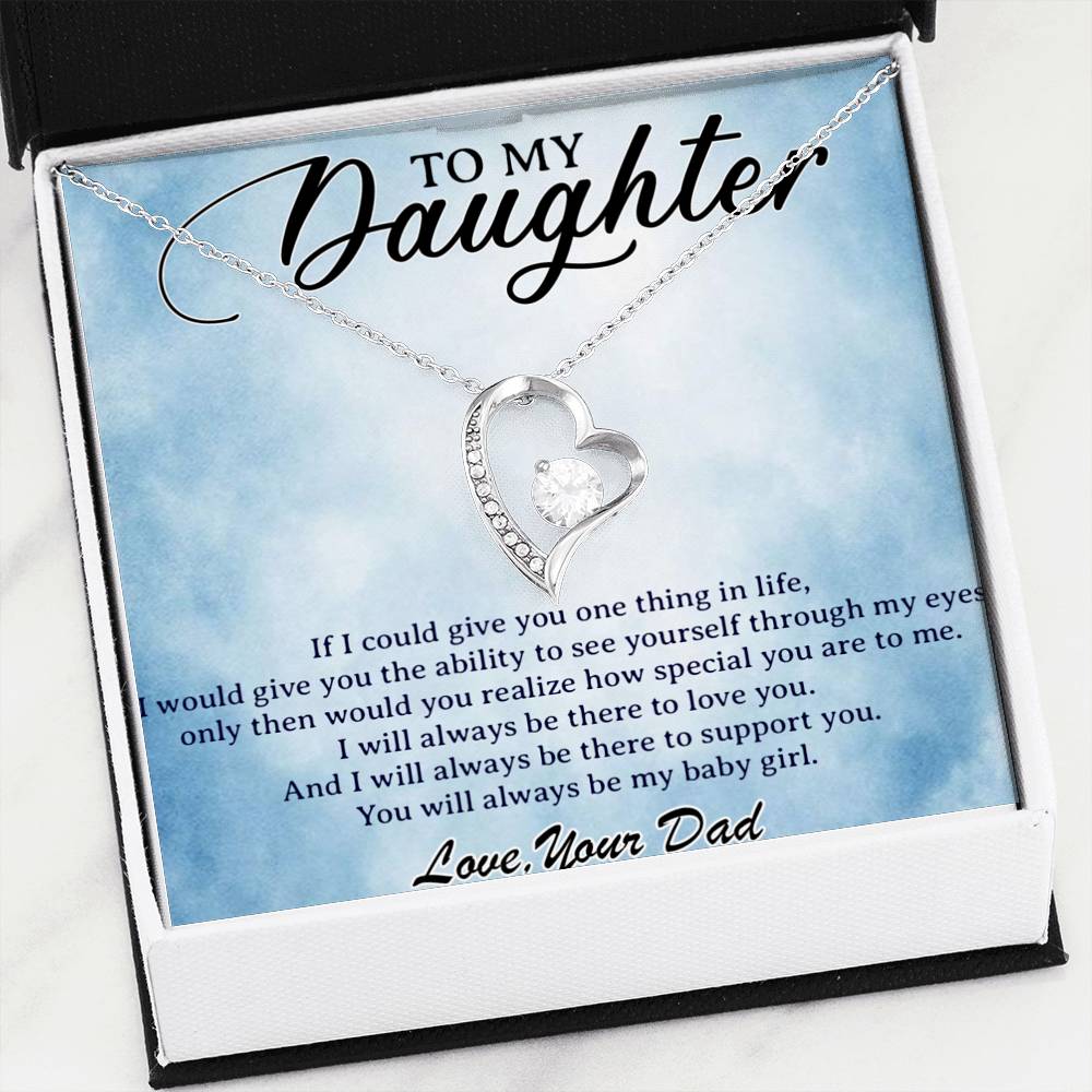 To My Daughter Necklace, Daughter Father Necklace, Daughter Gift from Dad